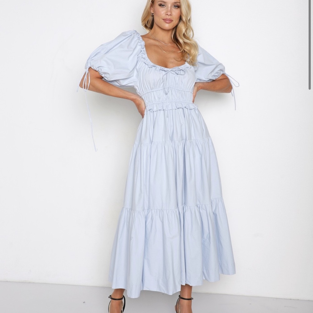 En Saison Poplin Tiered Midi Dress